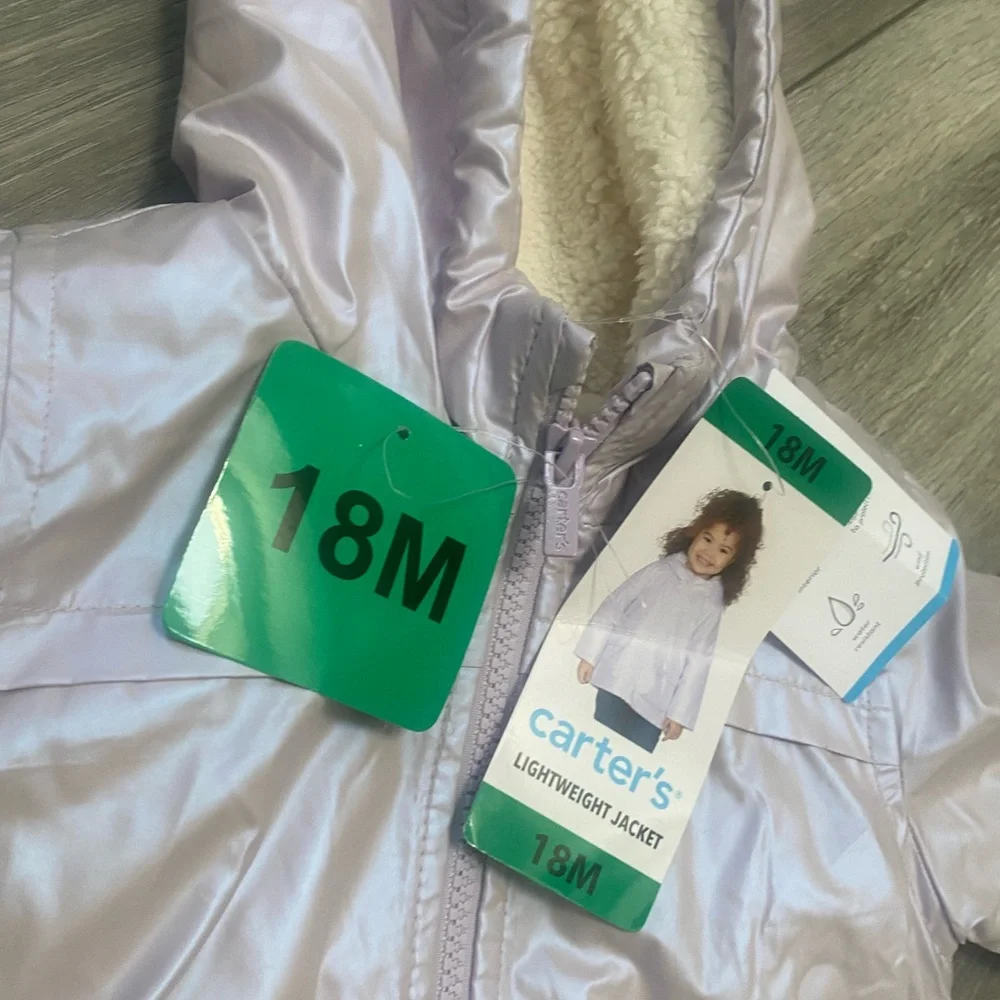 Carter's Shiny Lavender Hooded Raincoat